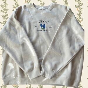 Women’s Cream Sweater with Texas Print